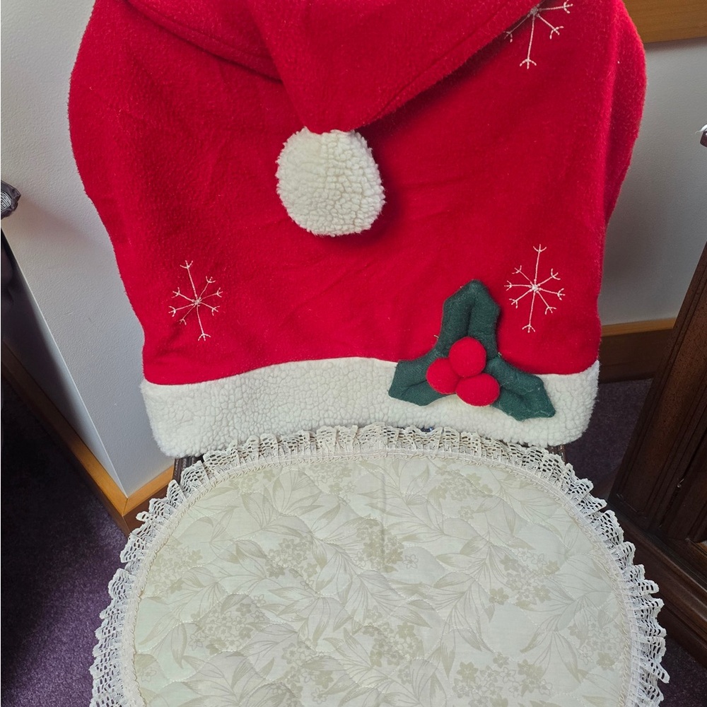 Festive Red Santa Chair Cover